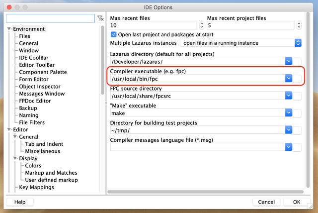 Compiler frontend setup